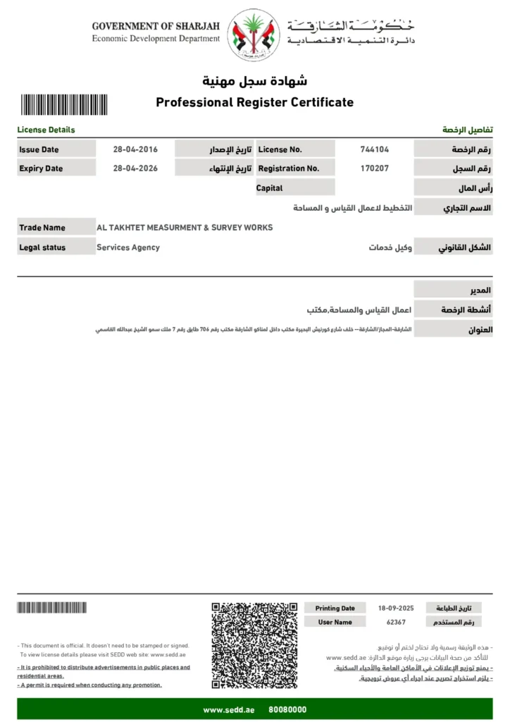 SHARJAH-LICENSE- Takhteet-Survey